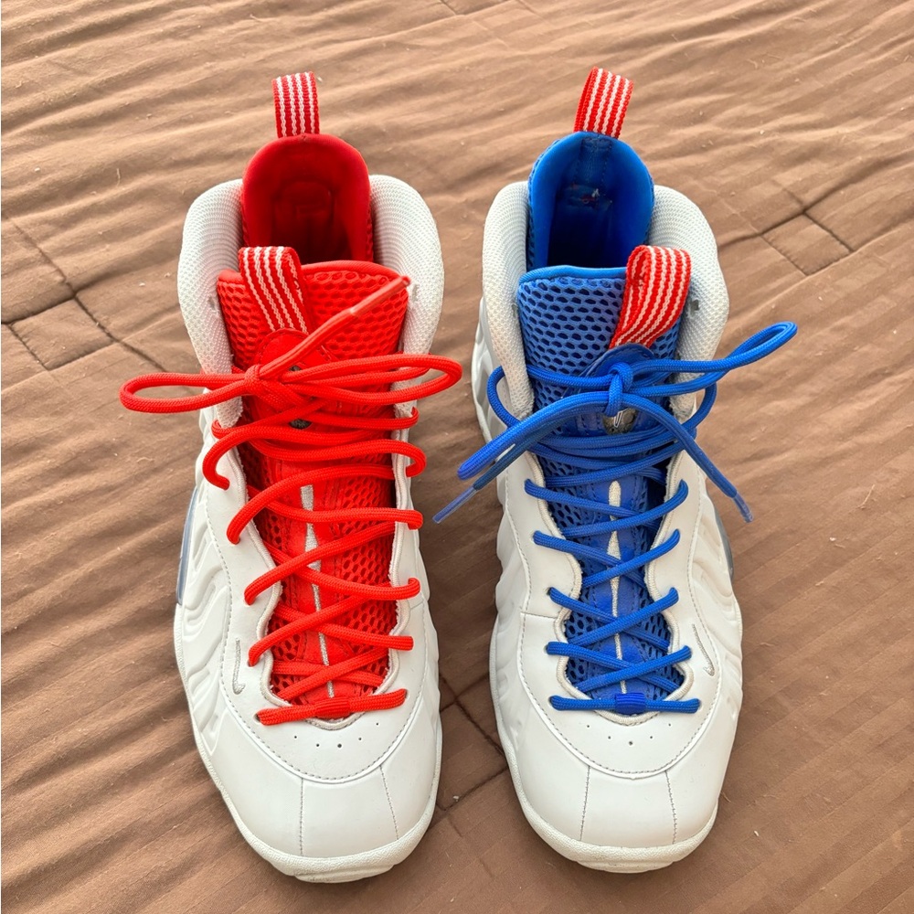Red, blue, & white foamposites